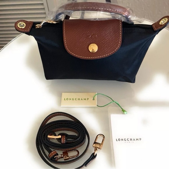 Unused Mini Longchamp Original Black Handbag Pouch Canvas Makeup XS - Picture 2 of 5